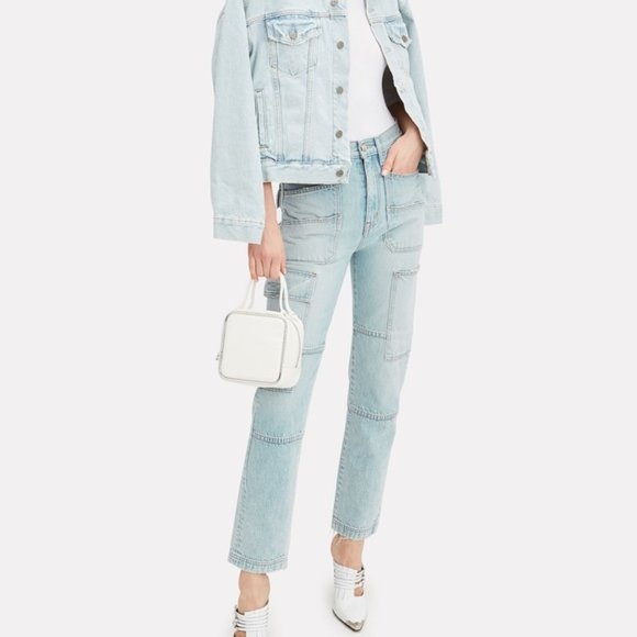 SLVRLAKE high rise straight leg cargo Savior jeans - Picture 1 of 9